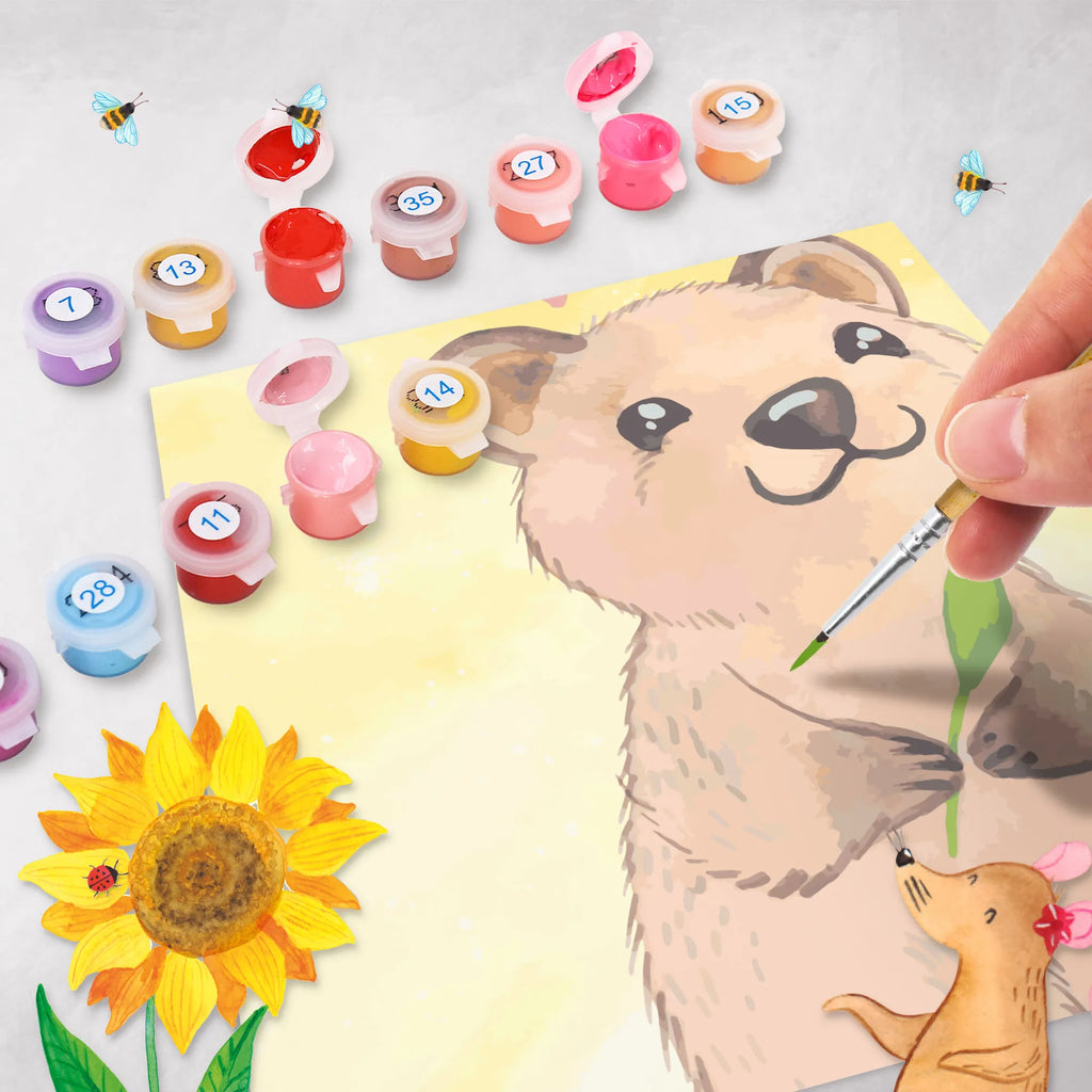 Paint by Numbers cut off Quokka Happy Motiv small animals, cute, funny, cute animal motives, hand drawn, small world, funny sayings, good mood, happy, gifts, gift ideas, special gifts, animal lover, card