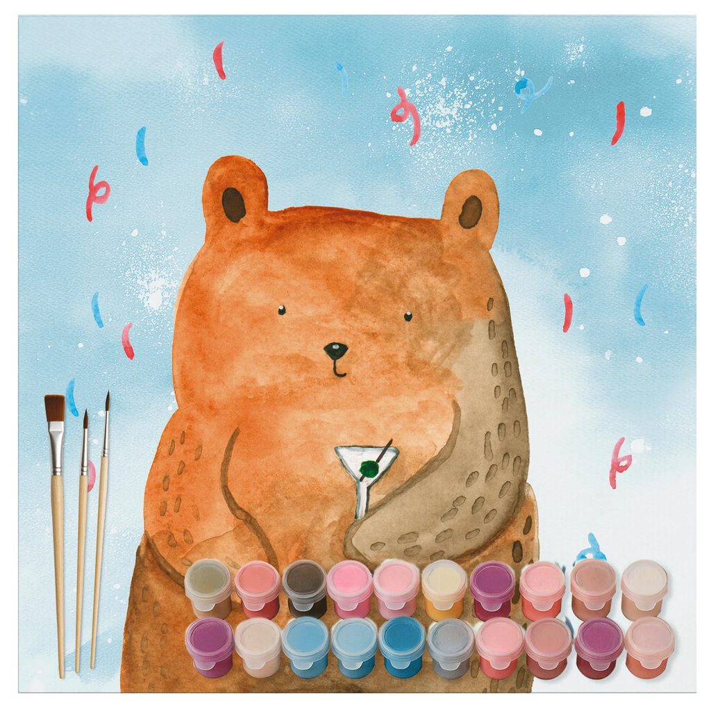 Malowanie według numerów odcięty Niedźwiedź Impreza Motiv Künstler, DIY, Bastelidee, Kunstwerk, Ausmalbild, Kreativität, Malen nach Zahlen, Malen, Baseln, Bär, Teddy, Teddybär, Party, Abfeiern, Lustig, Geburtstagsgeschenk, Mitbringsel, Geschenk, Geburtstag, Feiern, Gute Laune