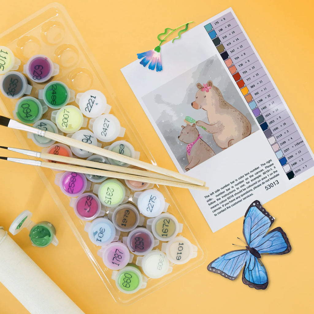 Paint by Numbers cut off bear child Motiv Family, Father's Day, Mother's Day, brother, sister, Mom, Dad, Mama, Gift