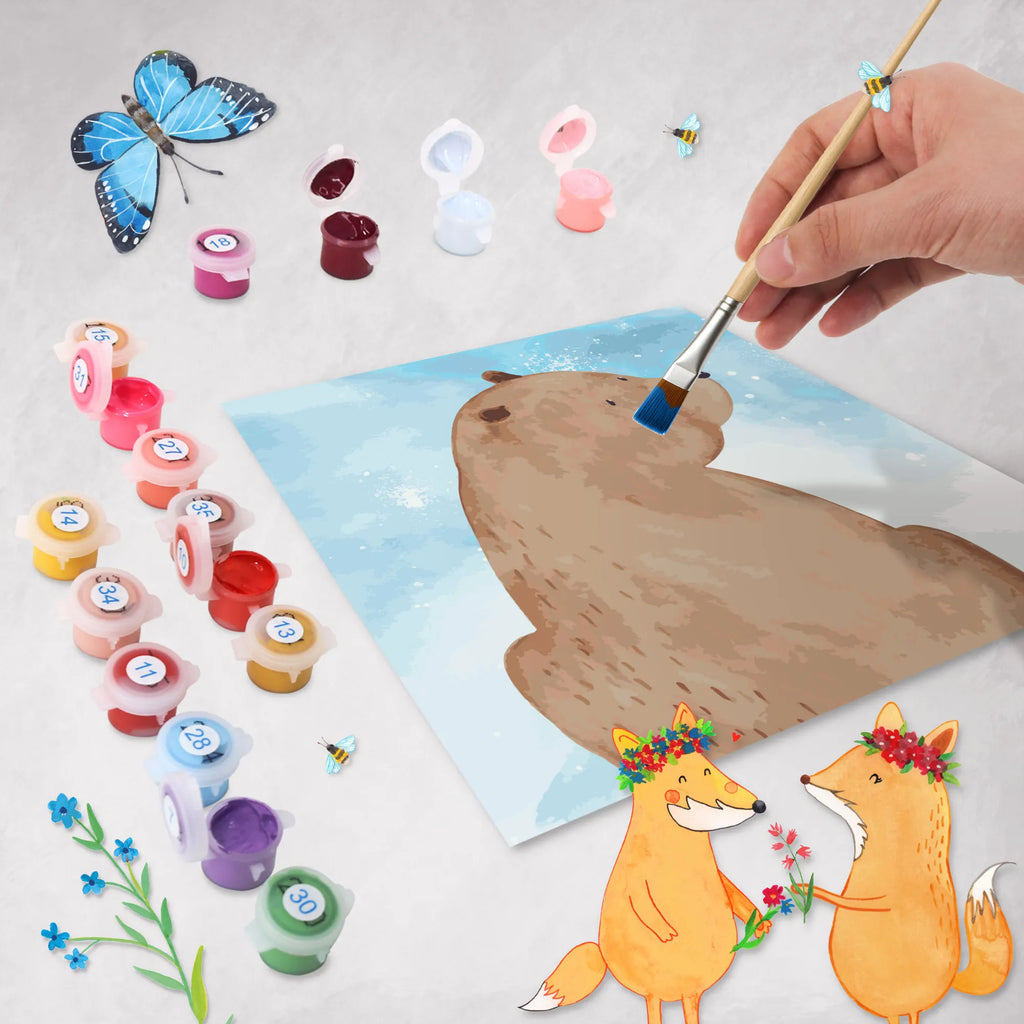 Malowanie według numerów odcięty niedźwiedź spojrzenie przez ramię Motiv Malen nach Zahlen, malset, malen nach zahlen set, kreativ set, zahlenbilder, leinwand malset, diy set, Bär, Teddy, Teddybär, Weltansicht, Weisheit, Motivation, Bärenliebe, Selbstachtung, Bären