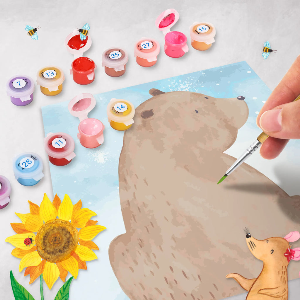 Malowanie według numerów odcięty niedźwiedź spojrzenie przez ramię Motiv Malen nach Zahlen, malset, malen nach zahlen set, kreativ set, zahlenbilder, leinwand malset, diy set, Bär, Teddy, Teddybär, Weltansicht, Weisheit, Motivation, Bärenliebe, Selbstachtung, Bären