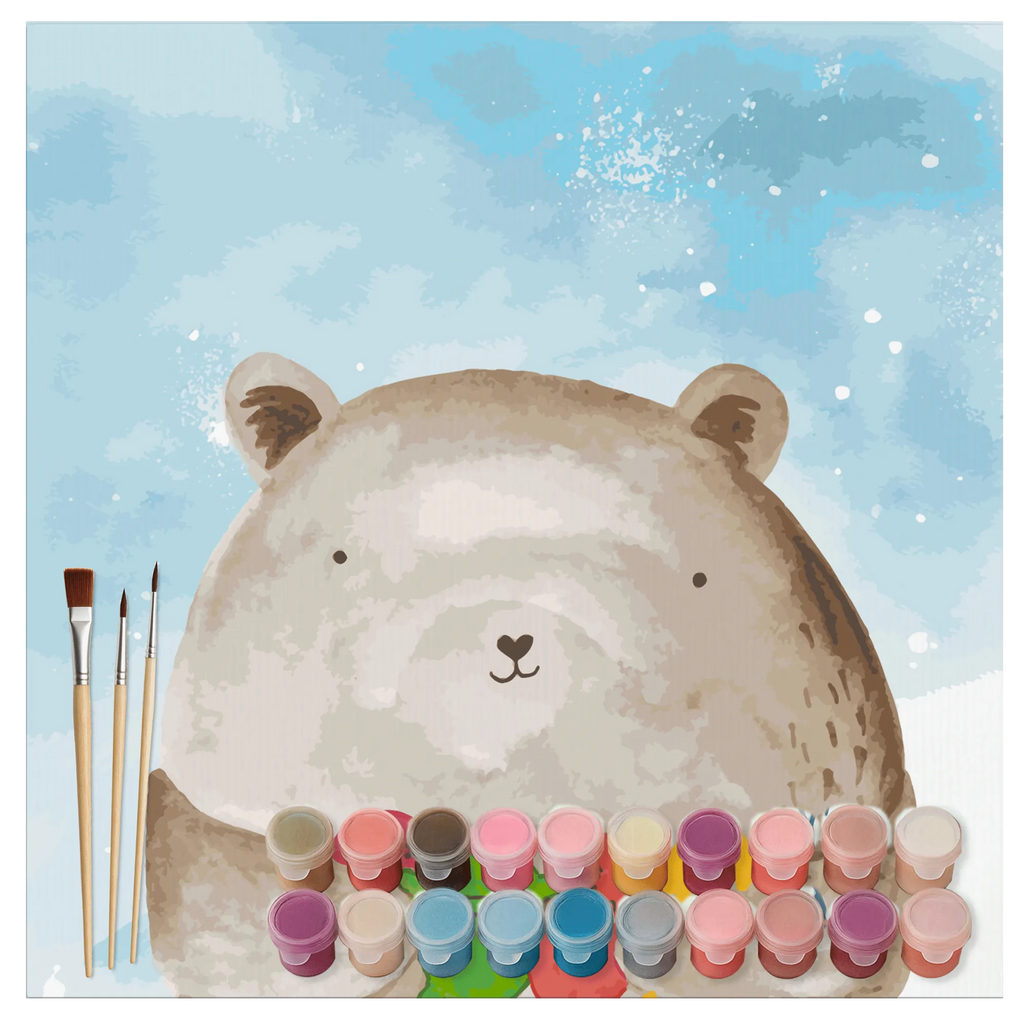 Malowanie według numerów odcięty niedźwiedź uczucie Motiv Kunstwerk, Malen nach Zahlen, Ausmalbild, Bär, Teddy, Teddybär, Wahnsinn, Verrückt, Durchgedreht