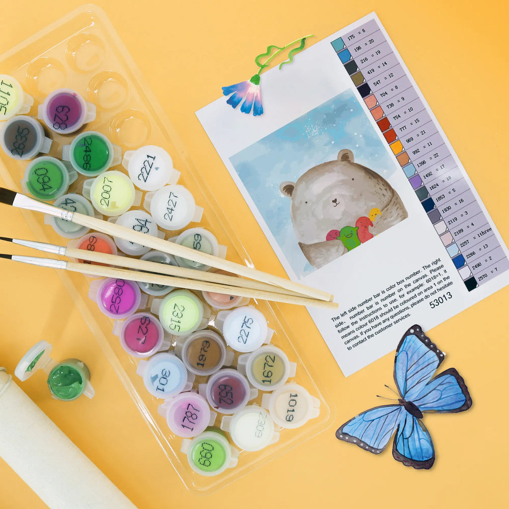 Malowanie według numerów odcięty niedźwiedź uczucie Motiv Kunstwerk, Malen nach Zahlen, Ausmalbild, Bär, Teddy, Teddybär, Wahnsinn, Verrückt, Durchgedreht