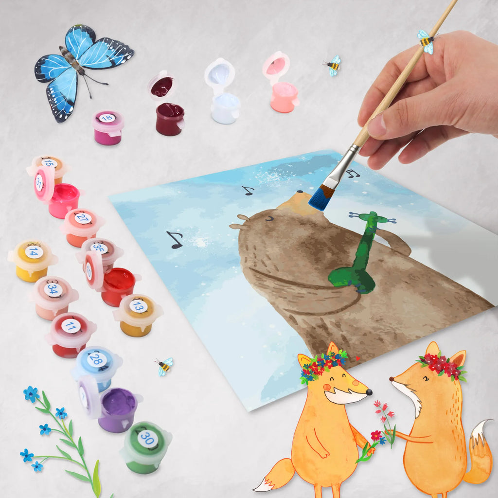 Malowanie według numerów odcięty niedźwiedź Gitara Motiv kreativ set, zahlenbilder, Malen nach Zahlen, diy set, malset, leinwand malset, malen nach zahlen set, Teddybär, Bär, Teddy