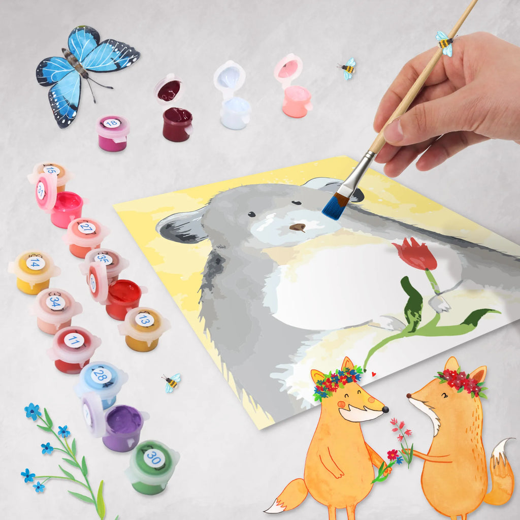 Paint by Numbers cut off chinchilla flower Motiv small animals, cute, funny, cute animal motives, hand drawn, small world, funny sayings, good mood, happy, gifts, gift ideas, special gifts, animal lover, card, grief, chaos, happiness, chinchilla, being sad, heartache, office life, depression, office, chinchillas