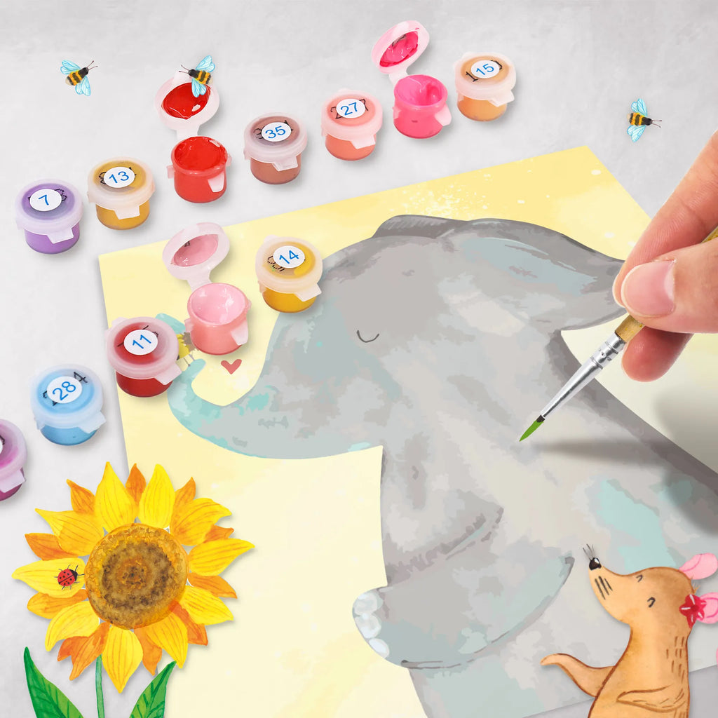Paint by Numbers cut off elephant bee Motiv small animals, cute, funny, cute animal motives, hand drawn, small world, funny sayings, good mood, happy, gifts, gift ideas, special gifts, animal lover, card, love gift, proof of love, elephant, love saying, bee, marriage proposal, anniversary, love, wedding gift