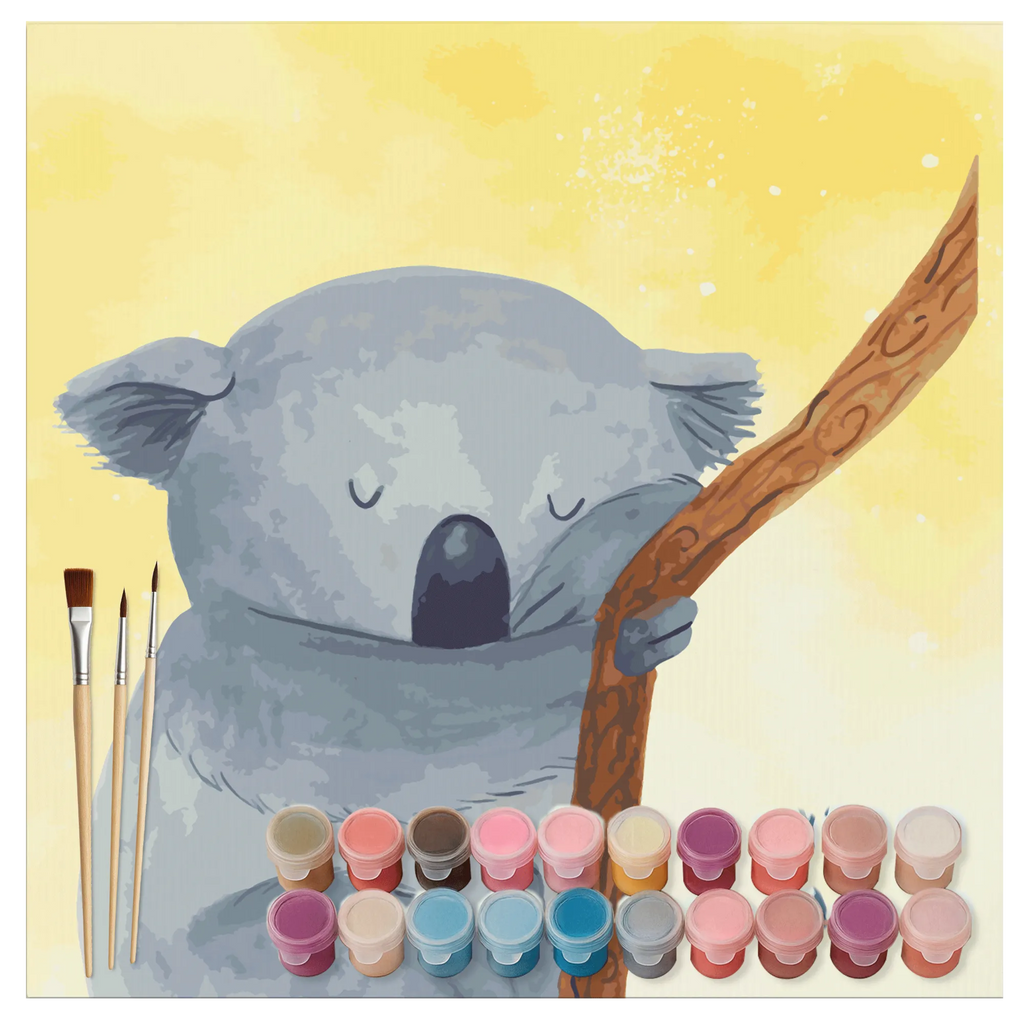 Malowanie według numerów odcięty Koala Motiv Baseln, Kunstwerk, Malen nach Zahlen, Malen, Kreativität, Bastelidee, Ausmalbild, Künstler, DIY, Tiermotive, Gute Laune, lustige Sprüche, Tiere, Bär, Koala, Traum, träumen, Koalabär, Traumland, schlafen, Schlafzimmer