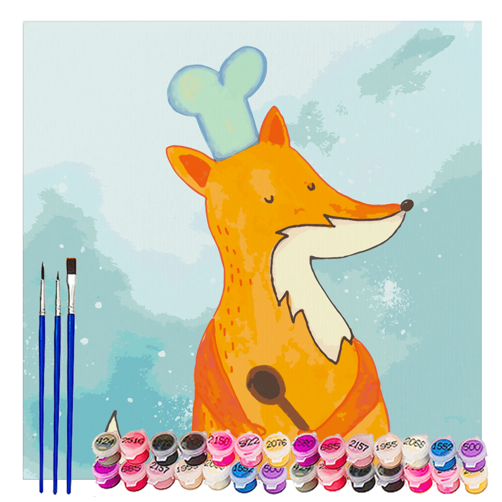 Paint by Numbers cut off Fox A cook Motiv leinwand malset, malset, kreativ set, zahlenbilder, diy set, malen nach zahlen set, Malen nach Zahlen, Fuchs, Witzig, Köche, Spruch Lustig, Küche Deko, Bäcker, Küche Spruch, Füchse, Koch Geschenk, Party Spruch