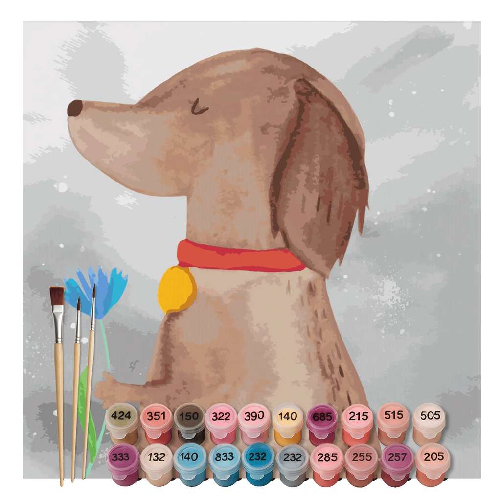 Paint by Numbers cut off Dog flower Motiv Kunstwerk, Ausmalbild, Malen nach Zahlen, Hund, Hundemotiv, Haustier, Hunderasse, Tierliebhaber, Hundebesitzer, Sprüche, Hundeliebe, Frauchen, Hunde