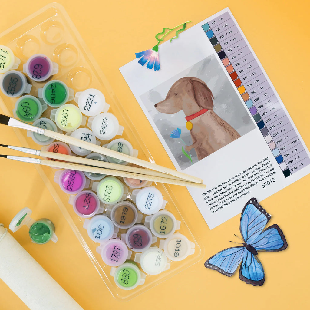 Paint by Numbers cut off Dog flower Motiv Kunstwerk, Ausmalbild, Malen nach Zahlen, Hund, Hundemotiv, Haustier, Hunderasse, Tierliebhaber, Hundebesitzer, Sprüche, Hundeliebe, Frauchen, Hunde