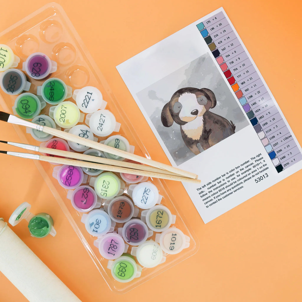 Paint by Numbers cut off Dog Relax Motiv Kunstwerk, Malen, Bastelidee, Kreativität, Künstler, DIY, Malen nach Zahlen, Ausmalbild, Baseln, Hund, Hundemotiv, Haustier, Hunderasse, Tierliebhaber, Hundebesitzer, Sprüche, Hundeliebe, schwarzer Hund, Liebe, Hundeglück