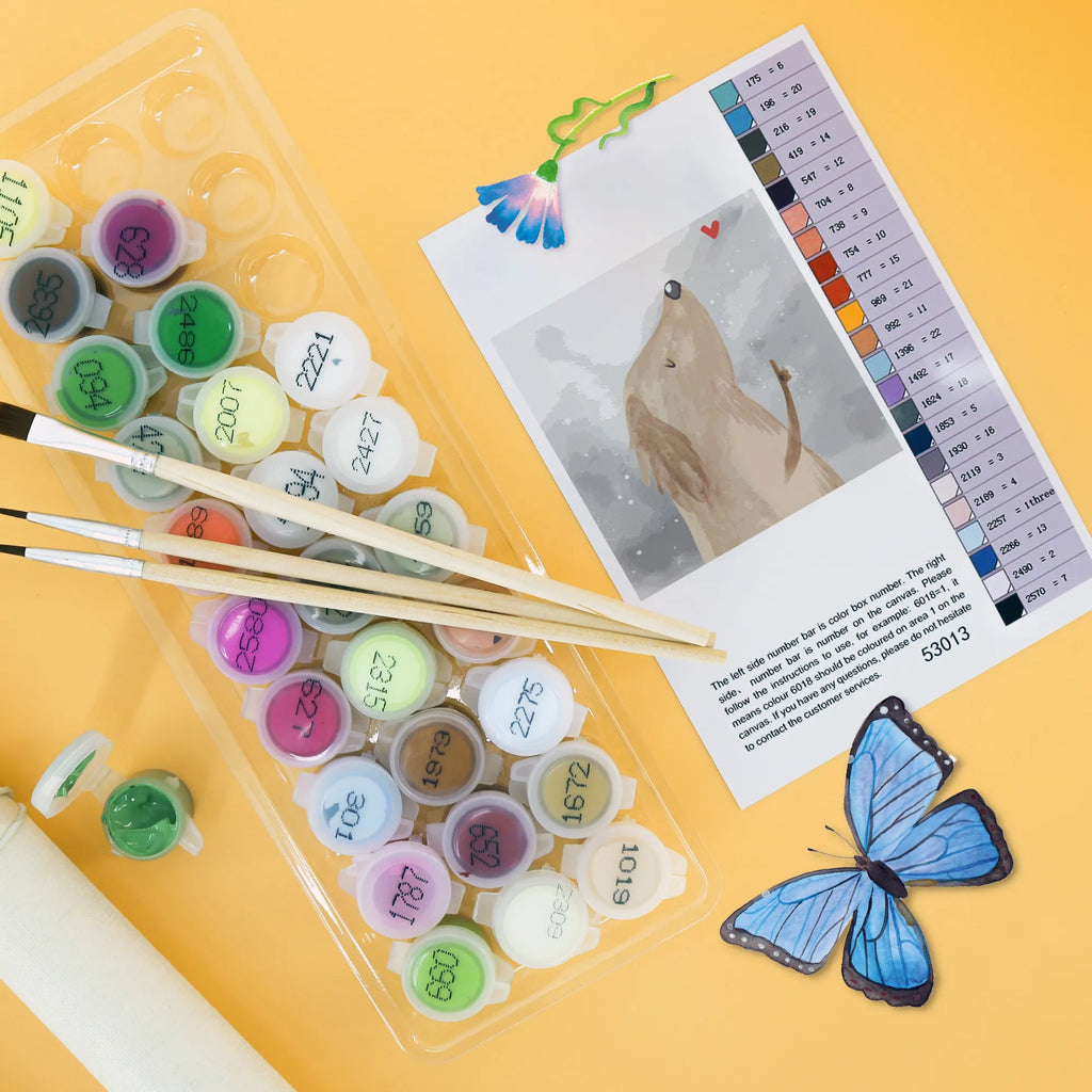 Paint by Numbers cut off Dog Love Motiv dog, mutt, hound, woof, dog mama, dog breed, love dogs, love for dogs, dog decorative items, bag with dog print, funny gifts for dog owners, what do you give a dog lover, Christmas gifts for dogs, gifts for dogs, dog sayings, dog love, dog happiness, love, mistress, dog owner, Dog