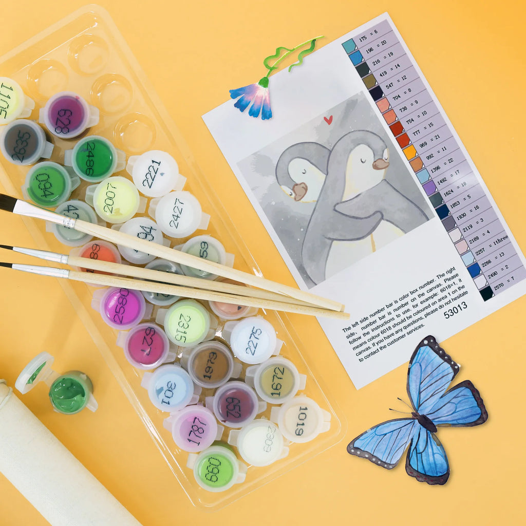 Paint by Numbers cut off penguins Cuddle Motiv Love, Loving, Two, Together, Marriage, Engagement, Proposal of marriage, Love gift, gift for her, gift for him, anniversary gift, Valentine&#39;s Day Gift for Women Love Gift Anniversary Wedding Anniversary Party Favor Gift for Girlfriend Gift for Partner Boyfriend Gift Token of Love for Men for Husband