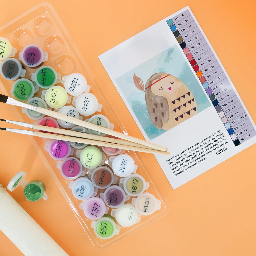 Malowanie według numerów odcięty sowa Ozdoba z piór Motiv Ausmalbild, Künstler, Baseln, Malen, DIY, Bastelidee, Kreativität, Kunstwerk, Malen nach Zahlen, Eule, Eule Deko, Reisespruch, Das Leben ist ein Abenteuer, Federschmuck, Owl, Dekoration