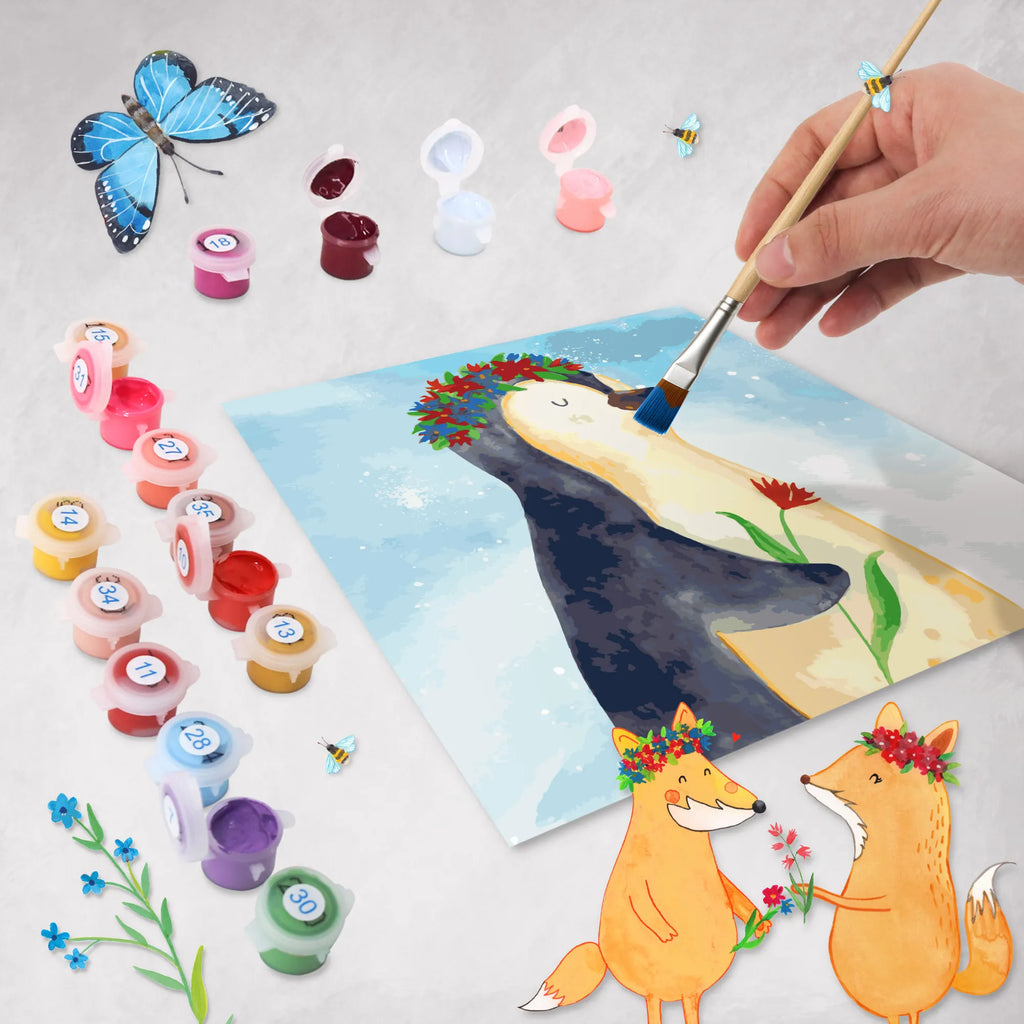 Paint by Numbers cut off Penguin Flower Motiv Malen nach Zahlen, malen nach zahlen set, diy set, leinwand malset, kreativ set, malset, zahlenbilder, Pinguin, Pinguine, Leben, Liebeskummer, Blumenkranz, Wünsche, Geschenkidee, Lebenslust, Ziele, Lebensziele, Universum, Motivation