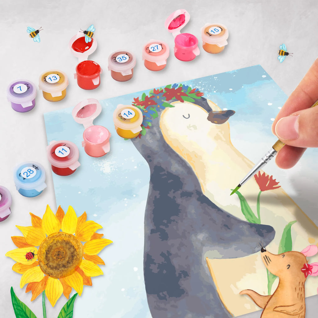 Paint by Numbers cut off Penguin Flower Motiv Malen nach Zahlen, malen nach zahlen set, diy set, leinwand malset, kreativ set, malset, zahlenbilder, Pinguin, Pinguine, Leben, Liebeskummer, Blumenkranz, Wünsche, Geschenkidee, Lebenslust, Ziele, Lebensziele, Universum, Motivation