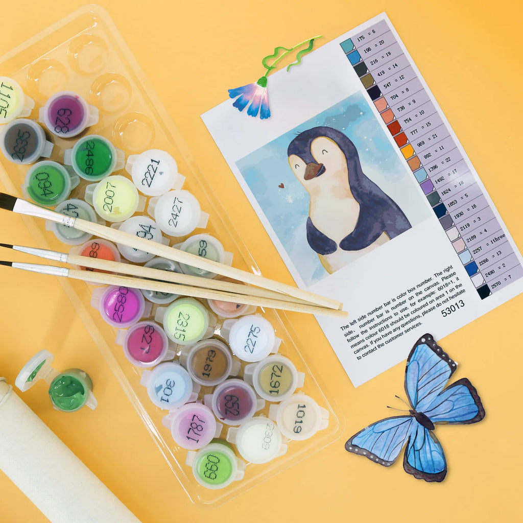 Paint by Numbers cut off Penguin diet Motiv Penguin, North Pole, Winter, Penguins, motivation, penguins, body love, weight, penguin, diet, self-respect, losing weight, self-love