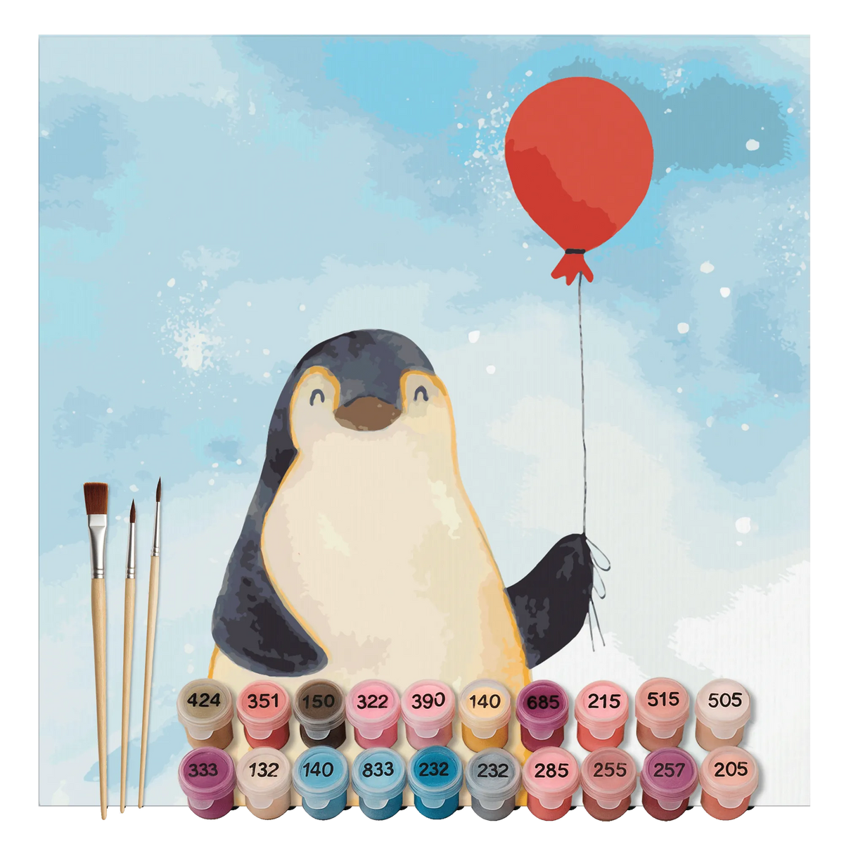 Malowanie według numerów odcięty pingwin balon Motiv Pinguin