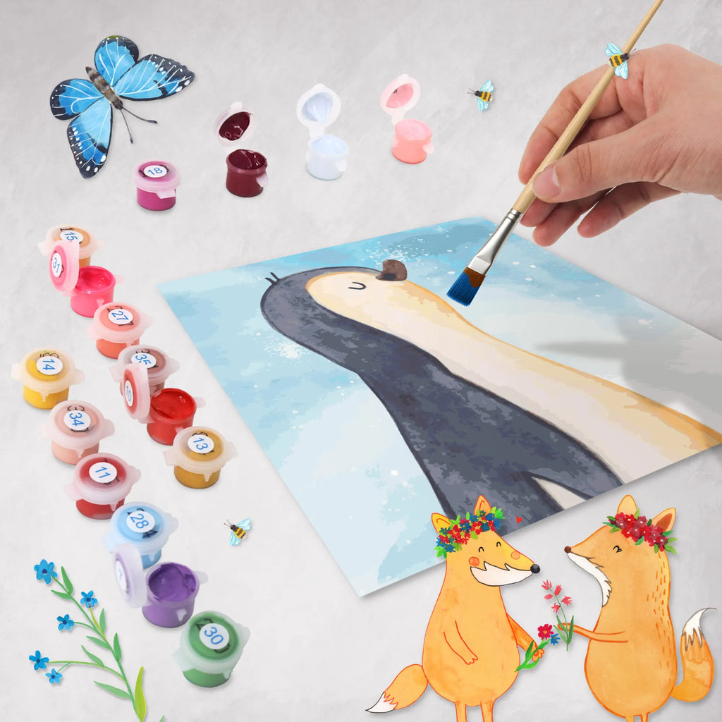 Paint by Numbers cut off Penguin march Motiv Malen nach Zahlen, Ausmalbild, Kunstwerk, Pinguin, Schwester, Pinguine, Familie, Frühaufsteher, Bruder, Langschläfer