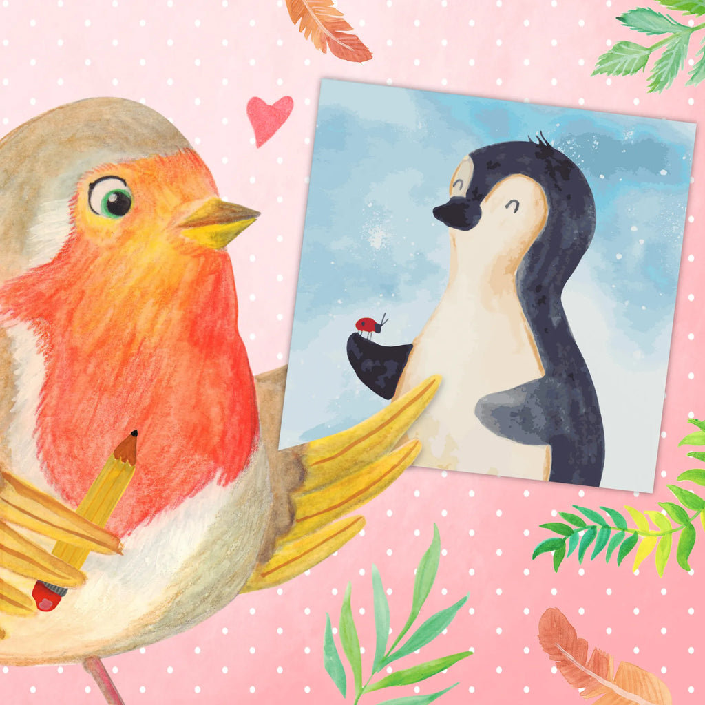 Paint by Numbers cut off Penguin ladybug Motiv Penguin, North Pole, Winter, Penguins, penguins, love, happiness, joy of life, joy, ladybird, wonder