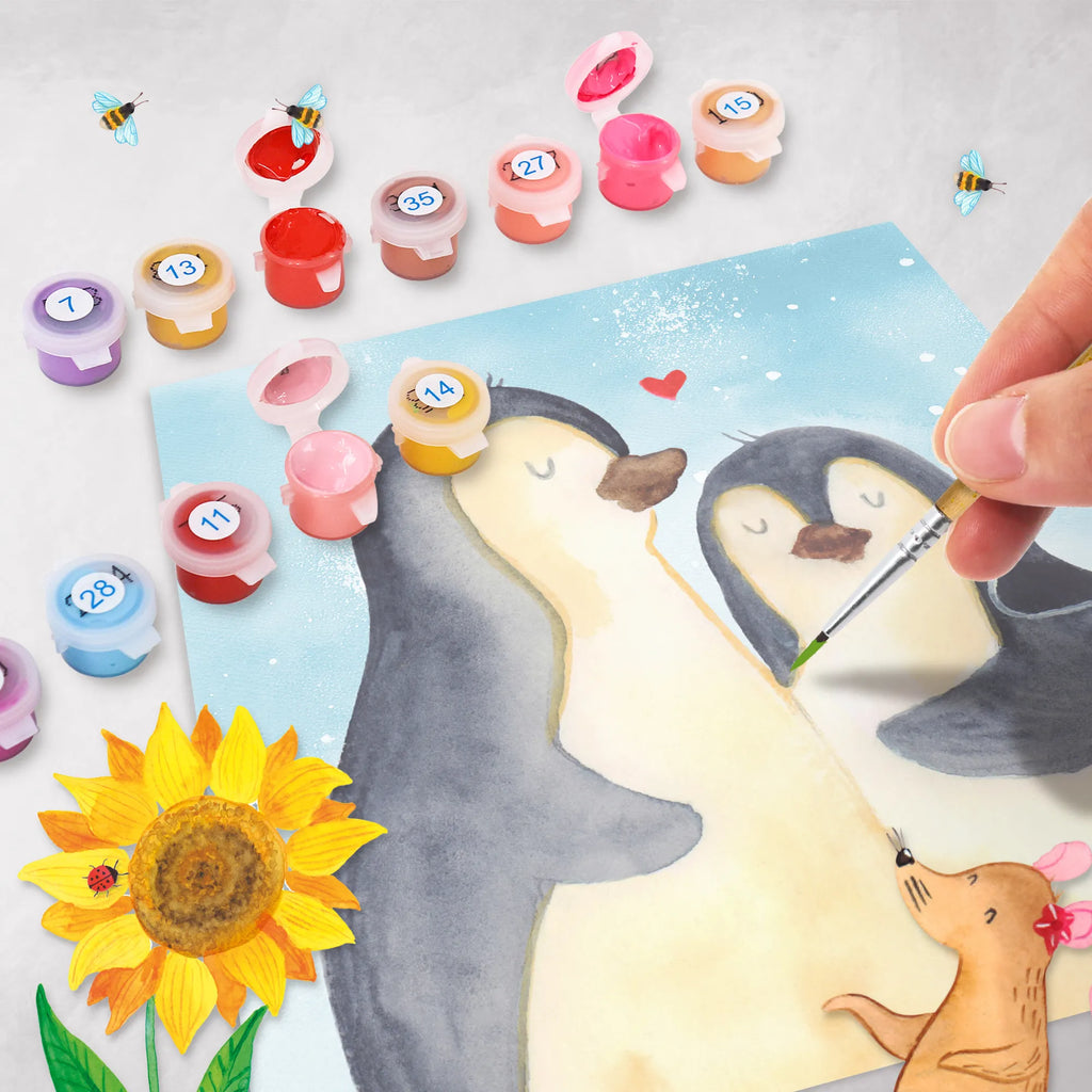 Paint by Numbers cut off Penguin embrace Motiv Kunstwerk, Malen nach Zahlen, Ausmalbild, Pinguin, Liebesgeschenk, Liebesbeweis, Jahrestag, Hochzeit, Hochzeitsgeschenk, Liebespaar, Liebe, Verlobung, Hochzeitstag