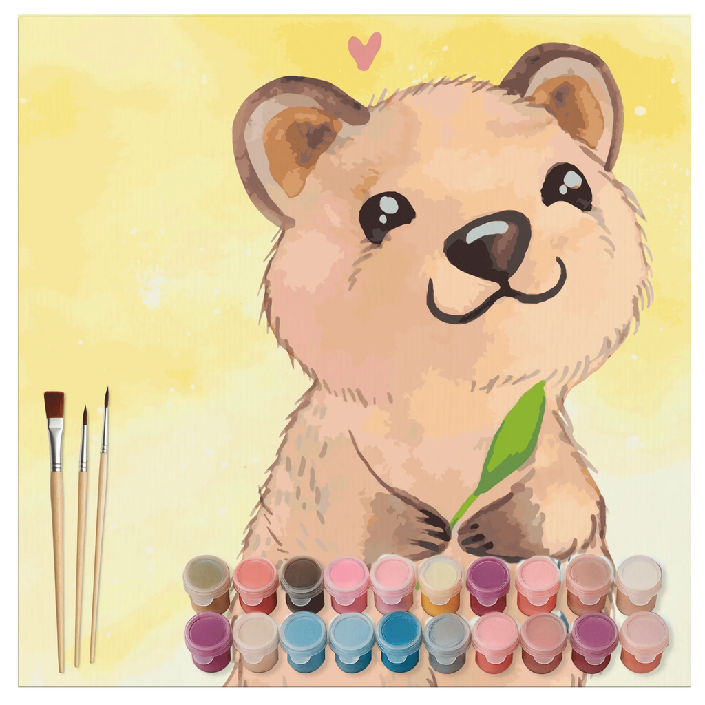 Paint by Numbers cut off Quokka Happy Motiv small animals, cute, funny, cute animal motives, hand drawn, small world, funny sayings, good mood, happy, gifts, gift ideas, special gifts, animal lover, card