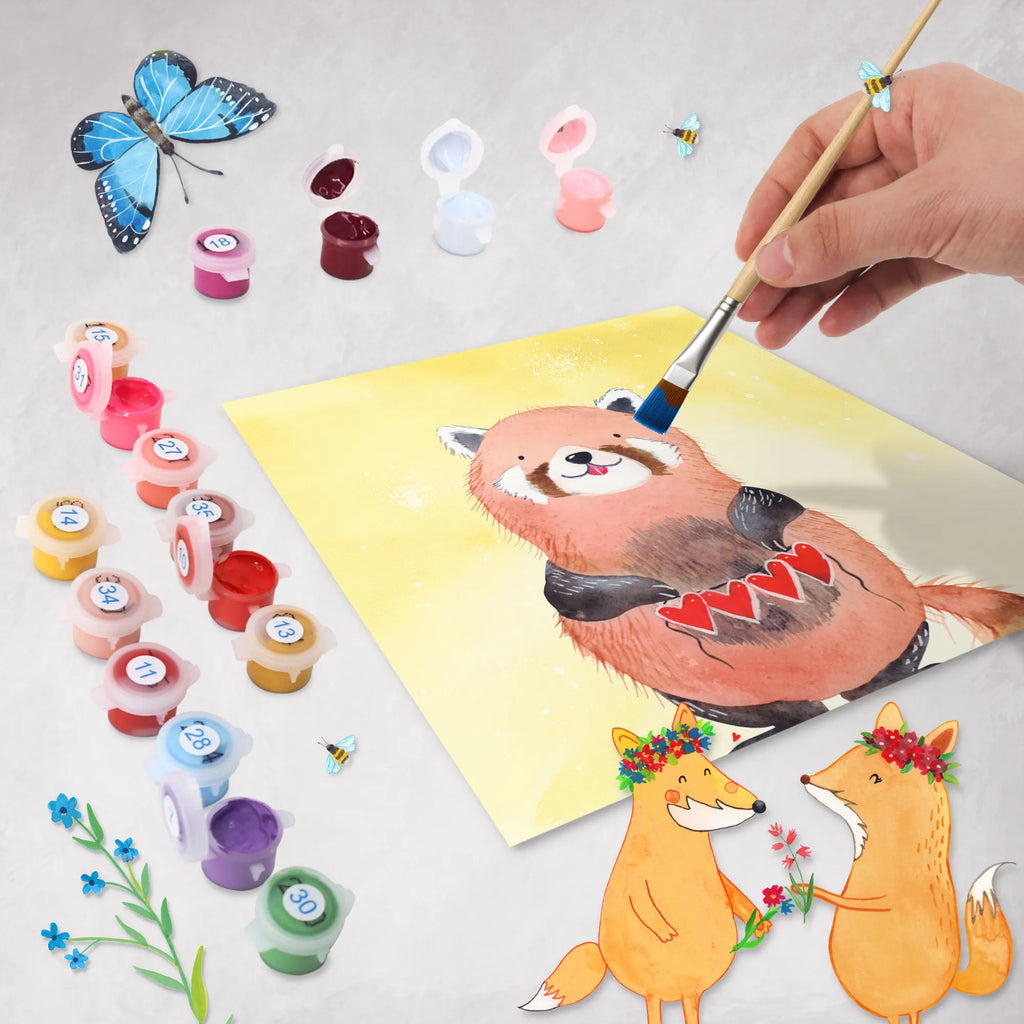 Paint by Numbers cut off red panda Motiv Künstler, Malen nach Zahlen, Kunstwerk, Bastelidee, Kreativität, Ausmalbild, Malen, DIY, Baseln, Tiermotive, Gute Laune, lustige Sprüche, Tiere, Liebe, Panda, Liebling, Rot, Herz, Lieblingsmensch