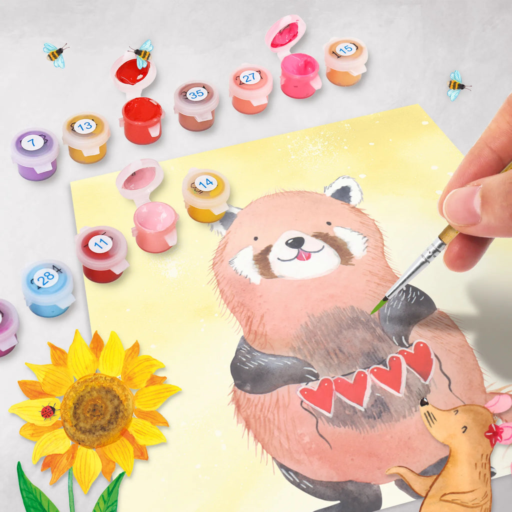 Paint by Numbers cut off red panda Motiv Künstler, Malen nach Zahlen, Kunstwerk, Bastelidee, Kreativität, Ausmalbild, Malen, DIY, Baseln, Tiermotive, Gute Laune, lustige Sprüche, Tiere, Liebe, Panda, Liebling, Rot, Herz, Lieblingsmensch