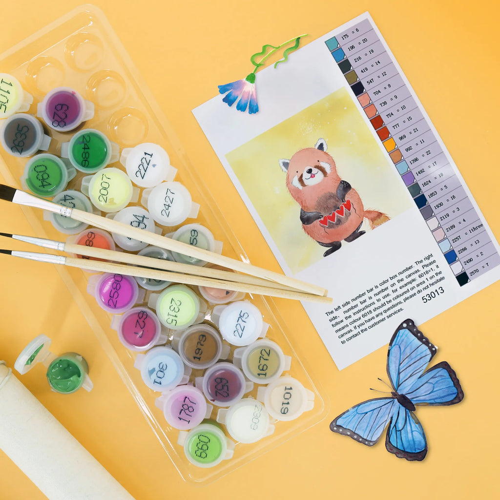 Paint by Numbers cut off red panda Motiv Künstler, Malen nach Zahlen, Kunstwerk, Bastelidee, Kreativität, Ausmalbild, Malen, DIY, Baseln, Tiermotive, Gute Laune, lustige Sprüche, Tiere, Liebe, Panda, Liebling, Rot, Herz, Lieblingsmensch