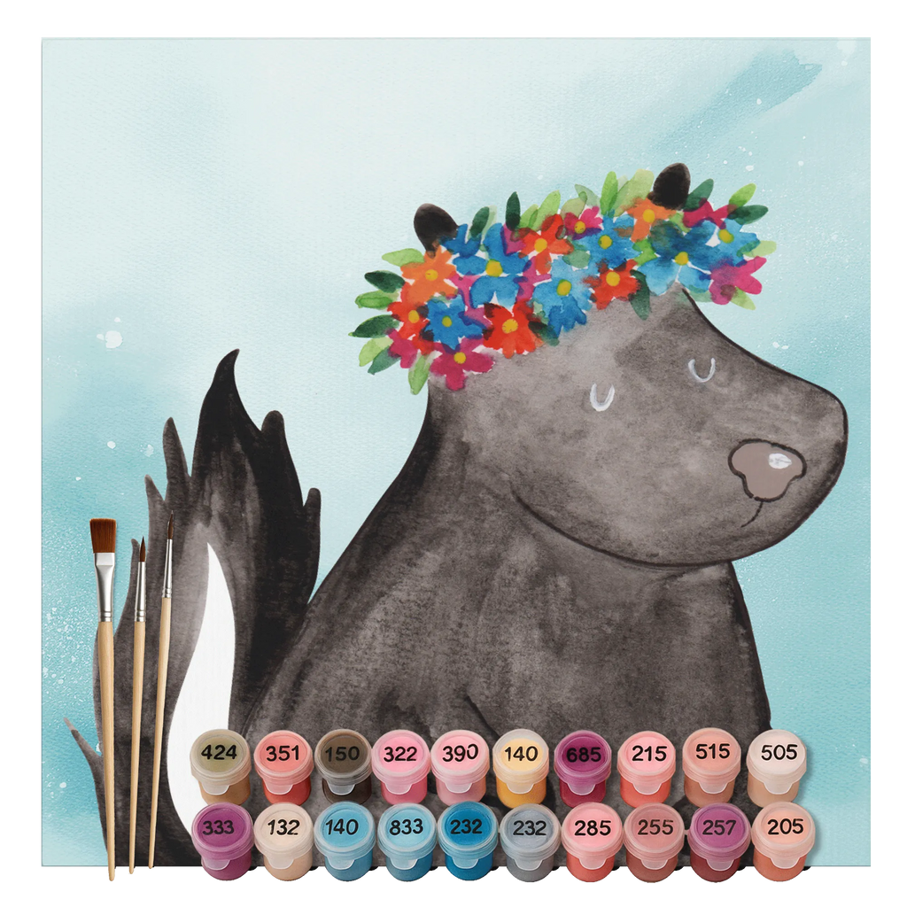 Malowanie według numerów odcięty skunks dziewczynka Motiv leinwand malset, zahlenbilder, malen nach zahlen set, kreativ set, diy set, Malen nach Zahlen, malset, Skunk, Stinktier, Yoga, Stinki, Raubtier, Stinker, Wildtier, Namaste
