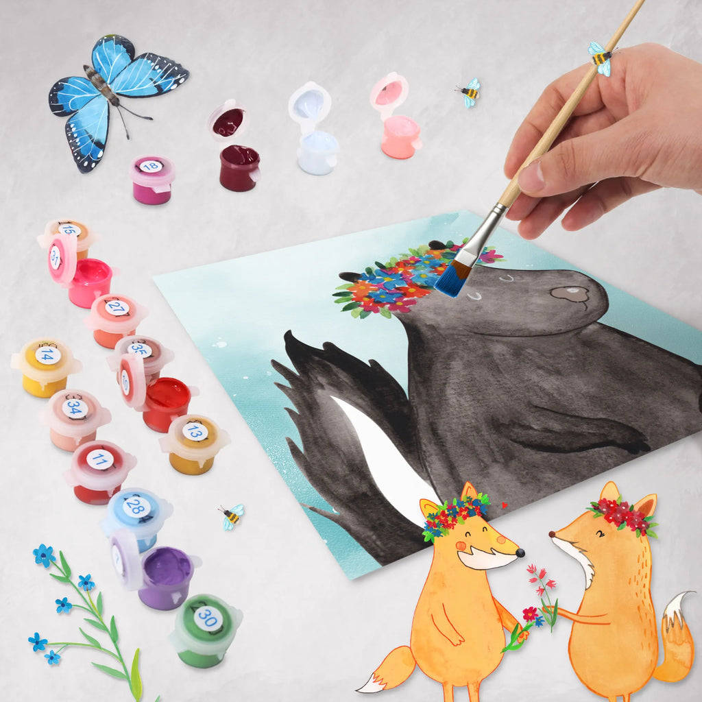 Malowanie według numerów odcięty skunks dziewczynka Motiv leinwand malset, zahlenbilder, malen nach zahlen set, kreativ set, diy set, Malen nach Zahlen, malset, Skunk, Stinktier, Yoga, Stinki, Raubtier, Stinker, Wildtier, Namaste