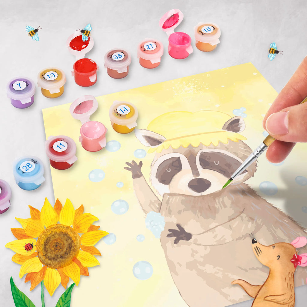 Malowanie według numerów odcięty Szop pracz Motiv Künstler, Malen nach Zahlen, Bastelidee, Kunstwerk, Kreativität, Baseln, Malen, Ausmalbild, DIY, Tiermotive, Gute Laune, lustige Sprüche, Tiere, Tagträumen, Waschbär, Seifenblasen, Plan, waschen, Fröhlich