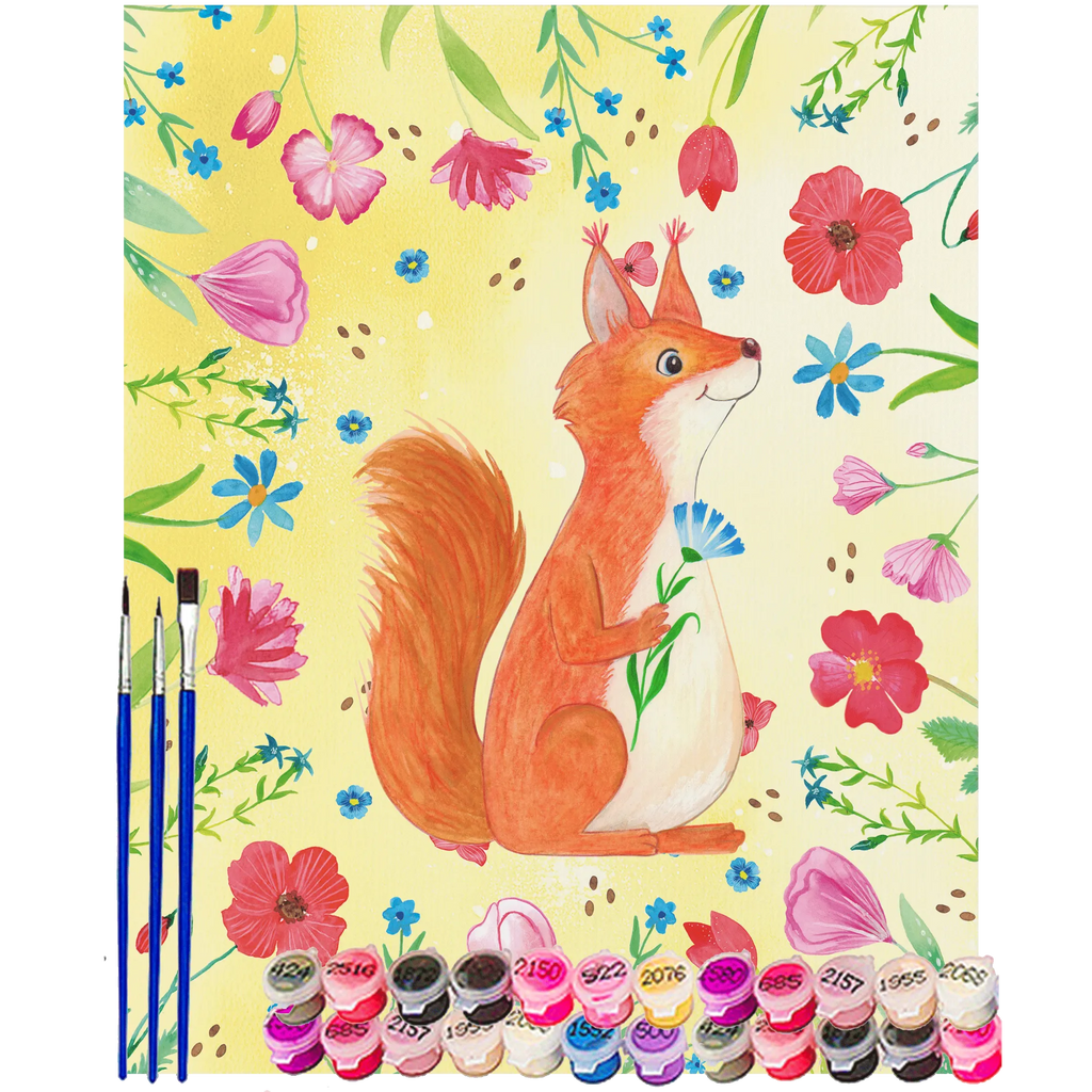 Paint by Numbers Squirrel flower Malen nach Zahlen, Ausmalbild, Kunstwerk, Tiermotive, Gute Laune, lustige Sprüche, Tiere, Spaß, Eichhörnchen, Motivation Bilder, Eichhorn, Lachen, glücklich Spruch, Spruch positiv, Spruch Deko, Motivation Sprüche