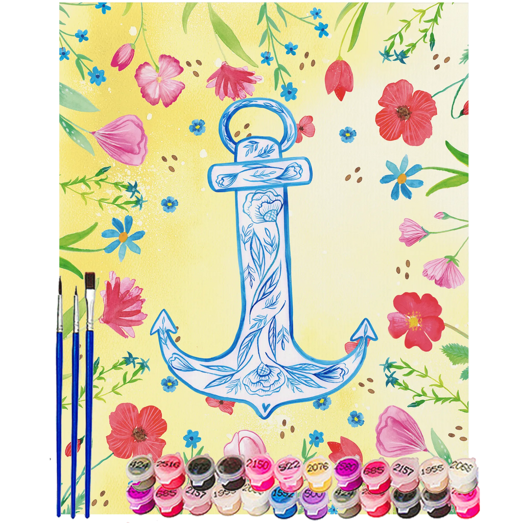 Paint by Numbers anchor Blue small animals, cute, funny, cute animal motives, hand drawn, small world, funny sayings, good mood, happy, gifts, gift ideas, special gifts, animal lover, card