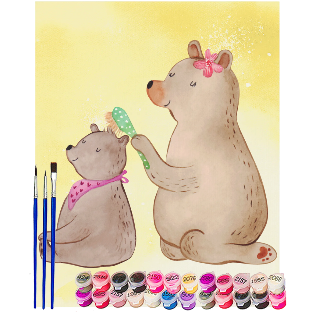 Malowanie według numerów niedźwiedź dziecko Kunstwerk, Malen nach Zahlen, Ausmalbild, Familie, Vatertag, Muttertag, Bruder, Schwester, Mama, Papa, Oma, Opa, Mutter, Mutti, Geschenk