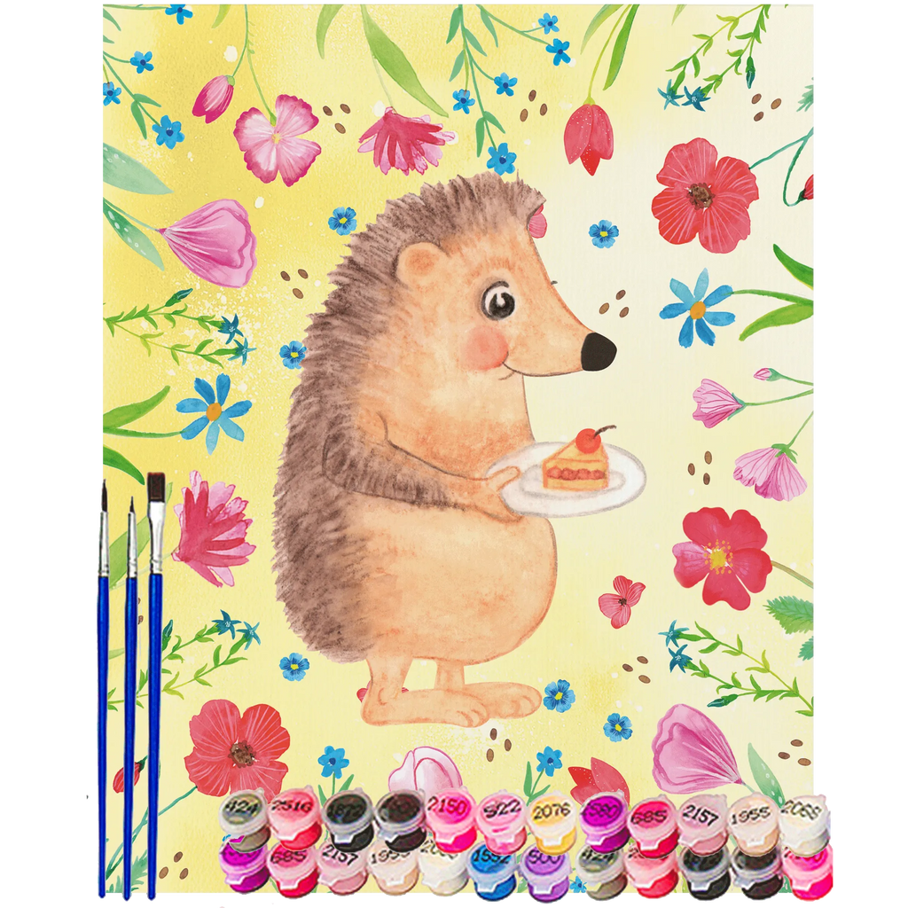 Paint by Numbers Hedgehog piece of cake Malen nach Zahlen, Kreativität, Bastelidee, Baseln, Malen, Künstler, Ausmalbild, Kunstwerk, DIY, Tiermotive, Gute Laune, lustige Sprüche, Tiere, Kuchen, Geburtstagskuchen, Igel, Torte, Backen Geschenk, Einladung Party, Essen Spruch, Kuchen backen