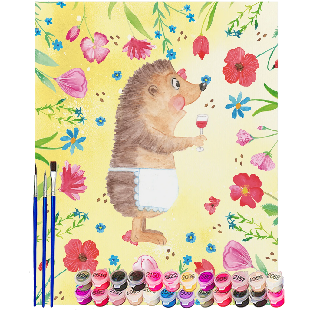 Paint by Numbers Hedgehog wine small animals, cute, funny, cute animal motives, hand drawn, small world, funny sayings, good mood, happy, gifts, gift ideas, special gifts, animal lover, card, wine saying, gift wine drinker, hedgehog, wine decoration, drinking wine, white wine, wine glass, gift wine lover, red wine