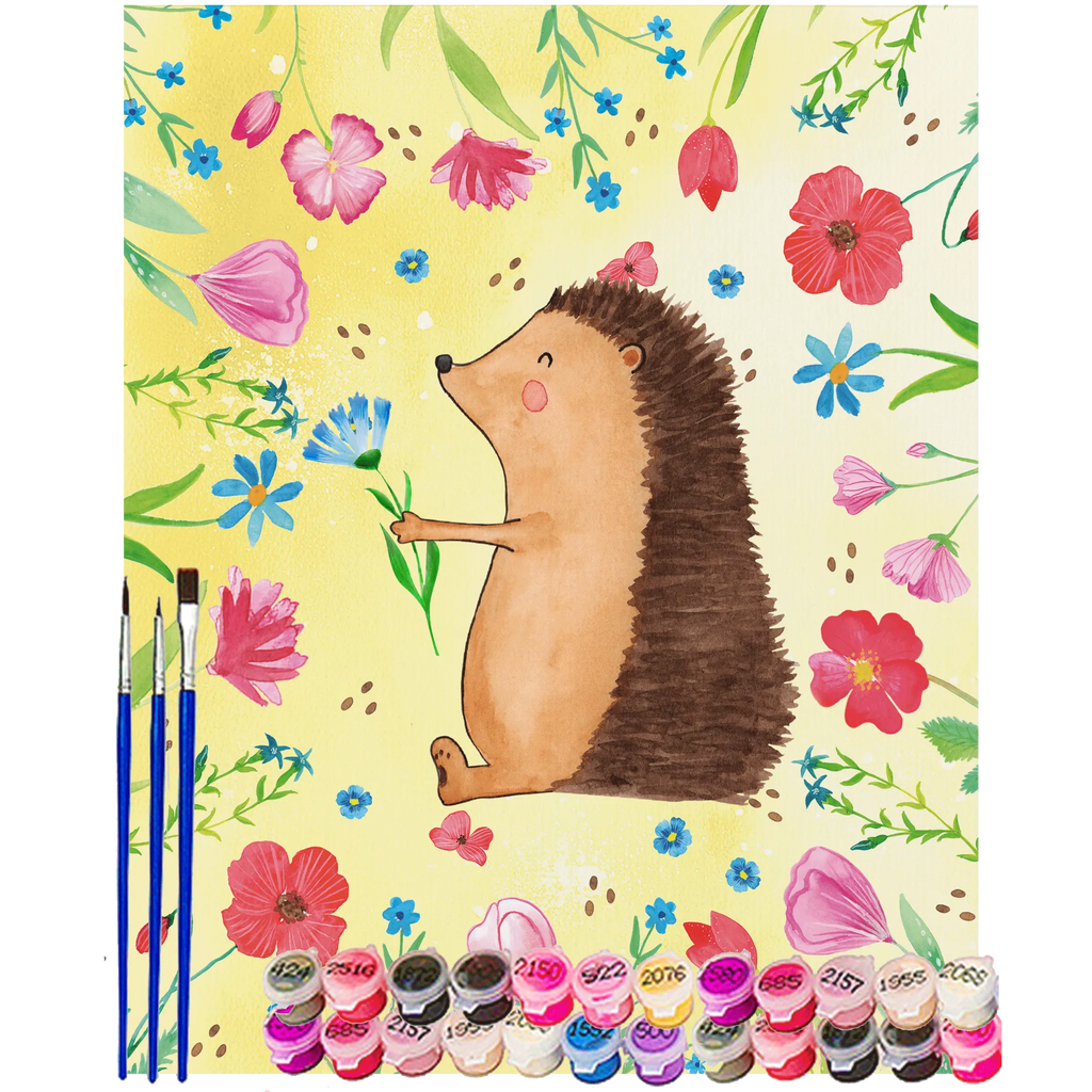 Paint by Numbers Hedgehog Flower Baseln, Kunstwerk, Bastelidee, Malen nach Zahlen, DIY, Kreativität, Künstler, Malen, Ausmalbild, Tiermotive, Gute Laune, lustige Sprüche, Tiere, Krankenhaus, Igel, Besuch, Gute Besserung, Genesungswünsche, Krankheit, krank