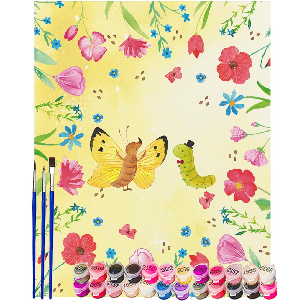 Malowanie według numerów gąsienica motyl Motywy zwierzęce, dobra energia, zabawne powiedzonka, zwierzęta