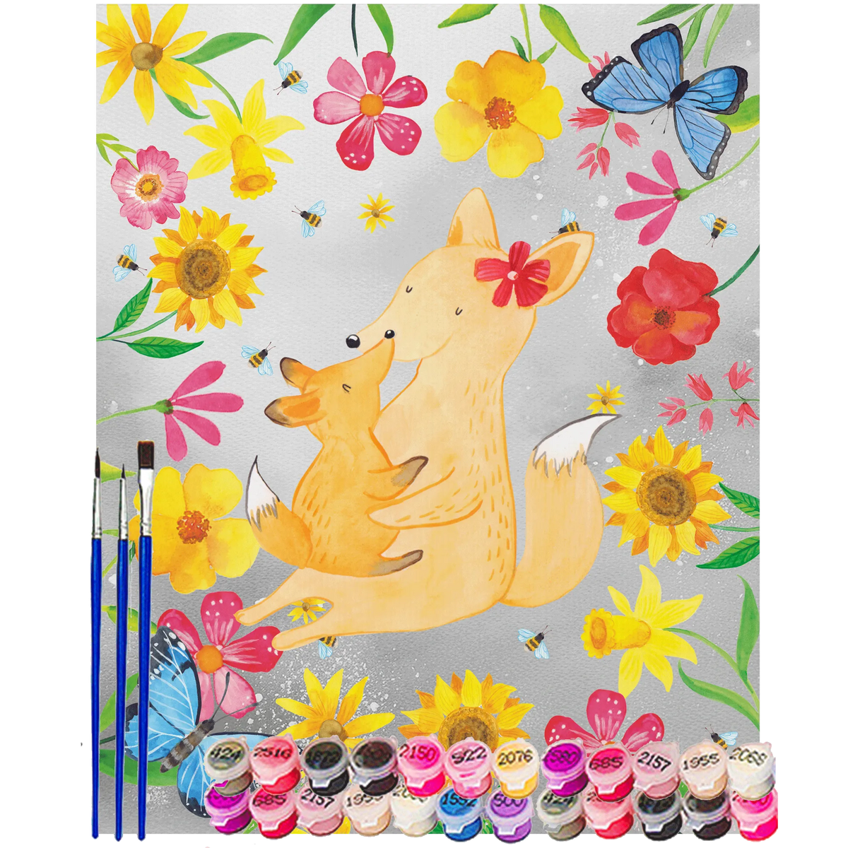 Paint by Numbers Fox mummy Father's Day, Mother's Day, best daughter, present, mother, daughter, favourite daughter