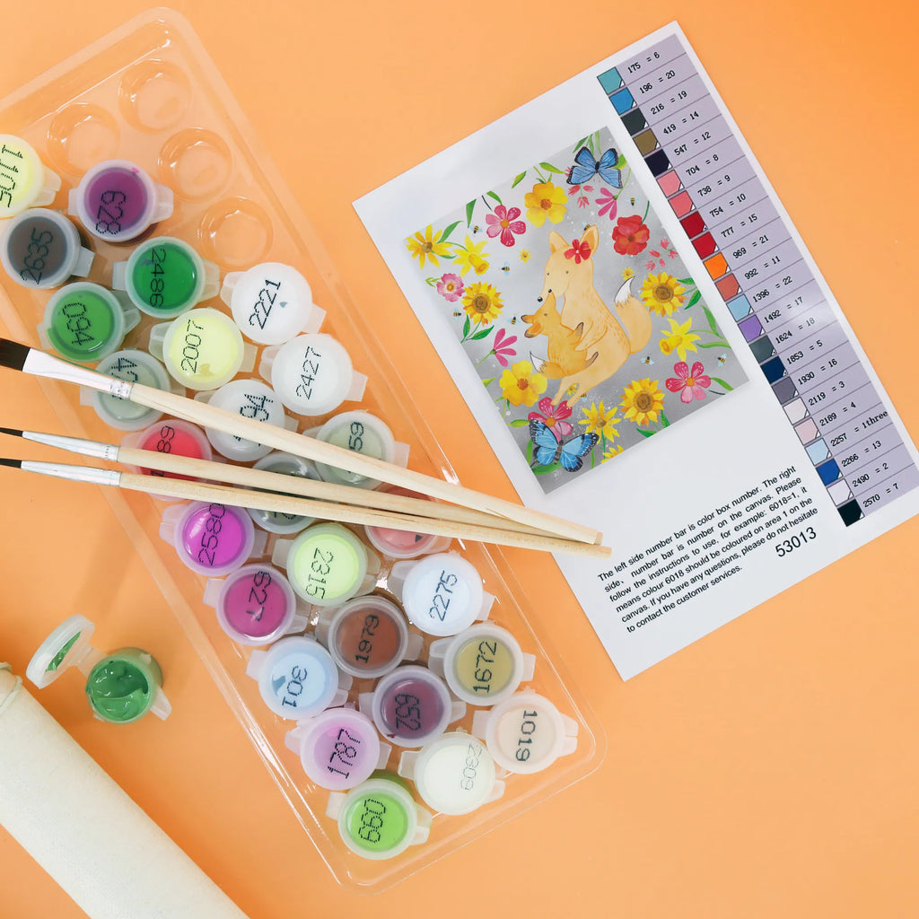 Malowanie według numerów Lis Mama Kunstwerk, Malen nach Zahlen, Ausmalbild, Familie, Vatertag, Muttertag, Bruder, Schwester, Mama, Papa, Oma, Opa, Lieblingstochter, Tochter, Beste Tochter, Mutter, Geschenk