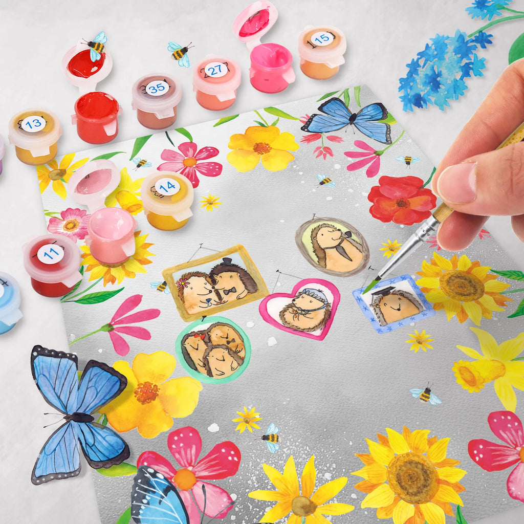 Malowanie według numerów Rodzina jeży Rodzina, Dzień Ojca, Dzień Matki, brat, siostra, mama, tata, babcia, dziadek