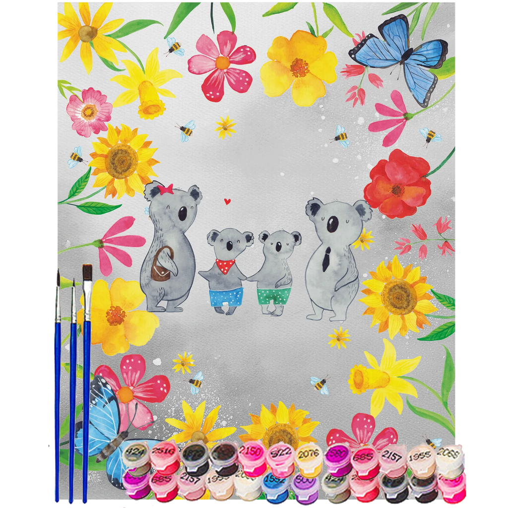 Malowanie według numerów Rodzina koali dwa Rodzina, Dzień Ojca, Dzień Matki, brat, siostra, mama, tata, babcia, dziadek