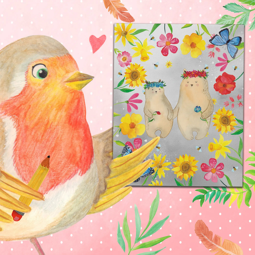 Malowanie według numerów Niedźwiedzie z wianuszkiem Rodzina, Dzień Ojca, Dzień Matki, brat, siostra, mama, tata, babcia, dziadek