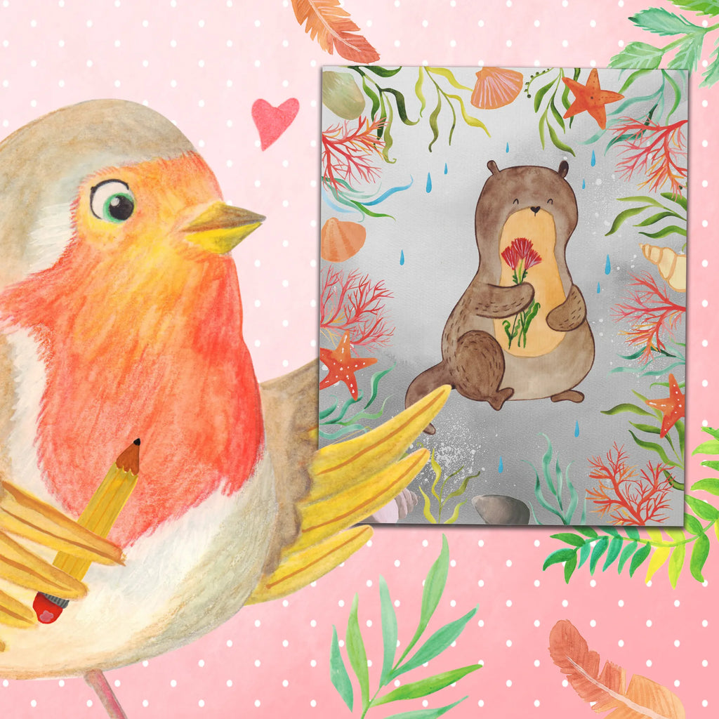 Paint by Numbers otter Bunch of flowers otter, marten, sea otter, European otter, water mammal, aquatic animal, baby otter, predator, water, otter gifts, animal lover, gift ideas for animal lovers, animal, mammal, water animal, gifts for people in love, Otter Sea Otter Lake Otter