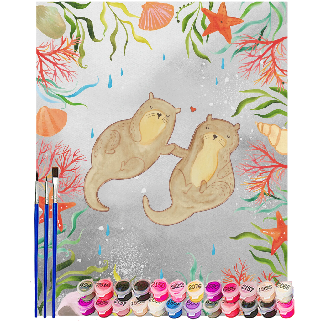 Malowanie według numerów wydra trzymać się za ręce Malen, Künstler, Baseln, DIY, Kreativität, Malen nach Zahlen, Kunstwerk, Ausmalbild, Bastelidee, Otter, Fischotter, Seeotter, Otter Seeotter See Otter