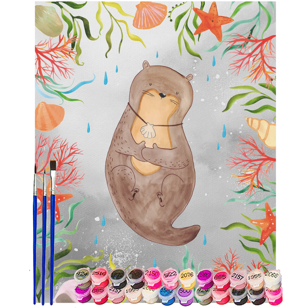 Malowanie według numerów wydra muszla Kunstwerk, Künstler, Malen nach Zahlen, Baseln, DIY, Ausmalbild, Malen, Bastelidee, Kreativität, Otter, Fischotter, Seeotter, Tagträumen, Otterliebe, träumen, Motivation, grübeln, Büro