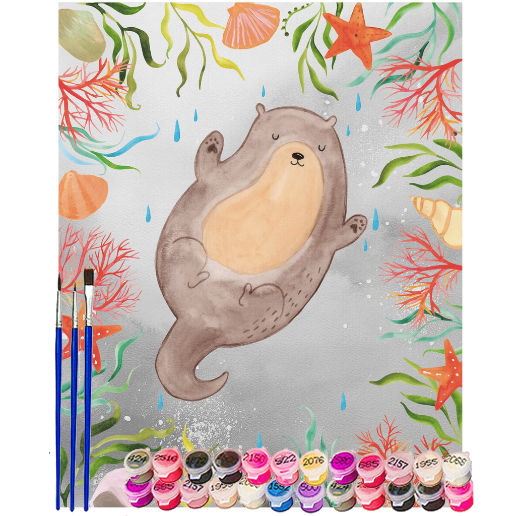 Paint by Numbers otter Embrace otter, marten, sea otter, European otter, water mammal, aquatic animal, baby otter, predator, water, otter gifts, animal lover, gift ideas for animal lovers, animal, mammal, water animal, gifts for people in love, Otter Sea Otter Lake Otter