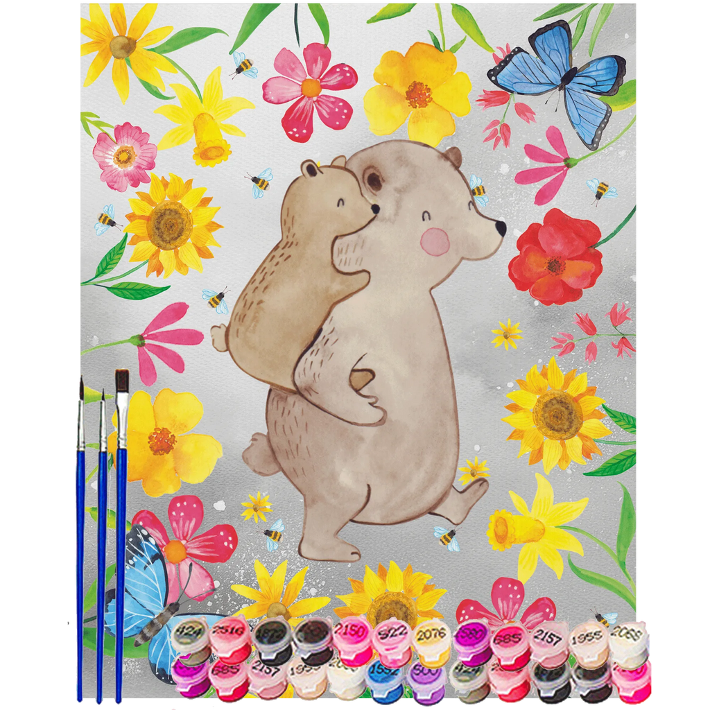 Malowanie według numerów Tata Niedźwiedź Rodzina, Dzień Ojca, Dzień Matki, brat, siostra, mama, tata, babcia, dziadek