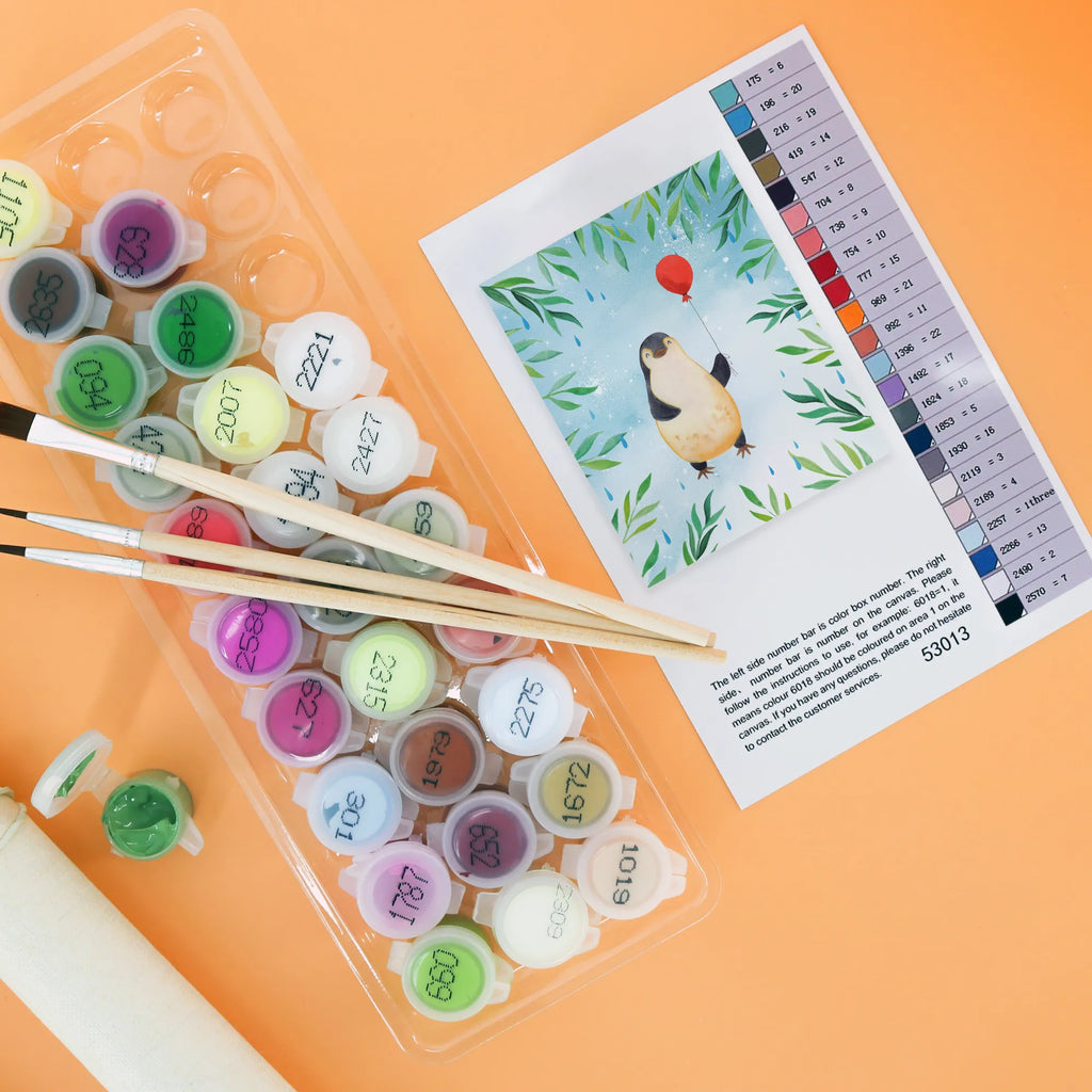 Malowanie według numerów pingwin balon Pinguin